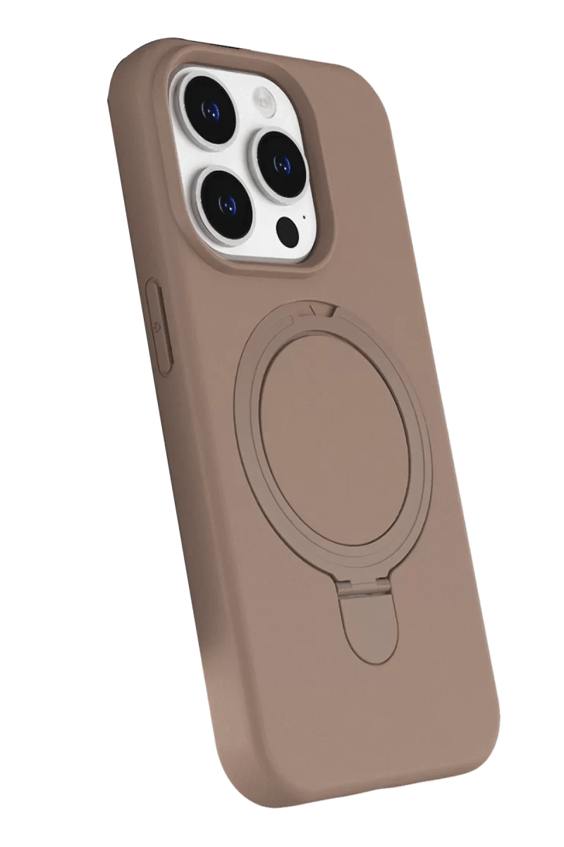 Apple iPhone 14 Pro Max Regal Magsafe Standlı Kapak - Çöl Titanyum