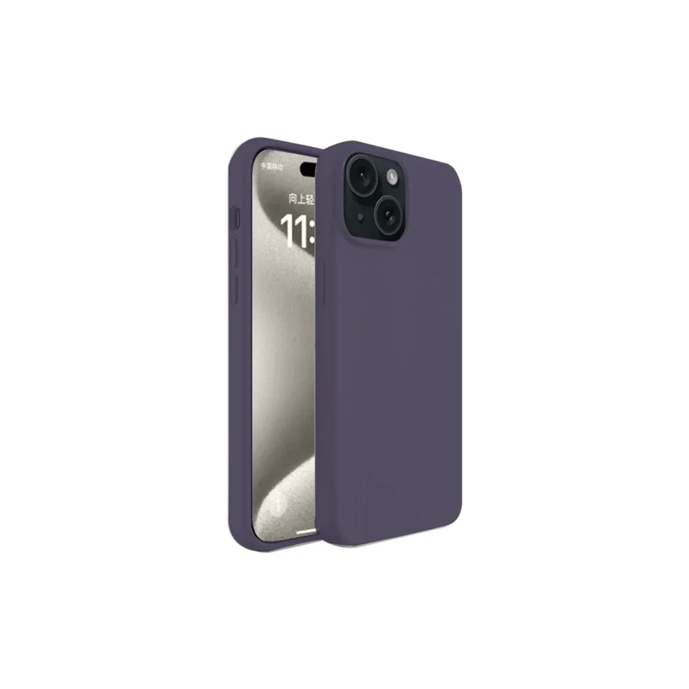 Apple iPhone 15 Kılıf First Silikon - Mürdüm