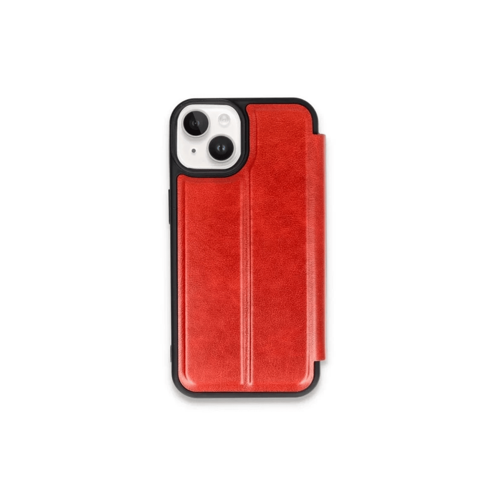 Apple iPhone 15 Kılıf Flip Cover - Kırmızı