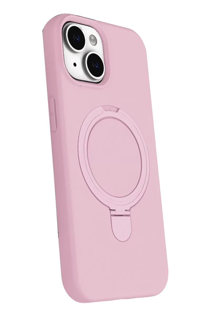 Apple iPhone 15 Plus Regal Magsafe Standlı Kapak - Açık Pembe