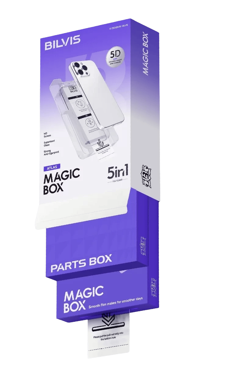Apple iPhone 15 Pro Bilvis 5in1 3D Magic Cam Ekran Koruyucu - Siyah