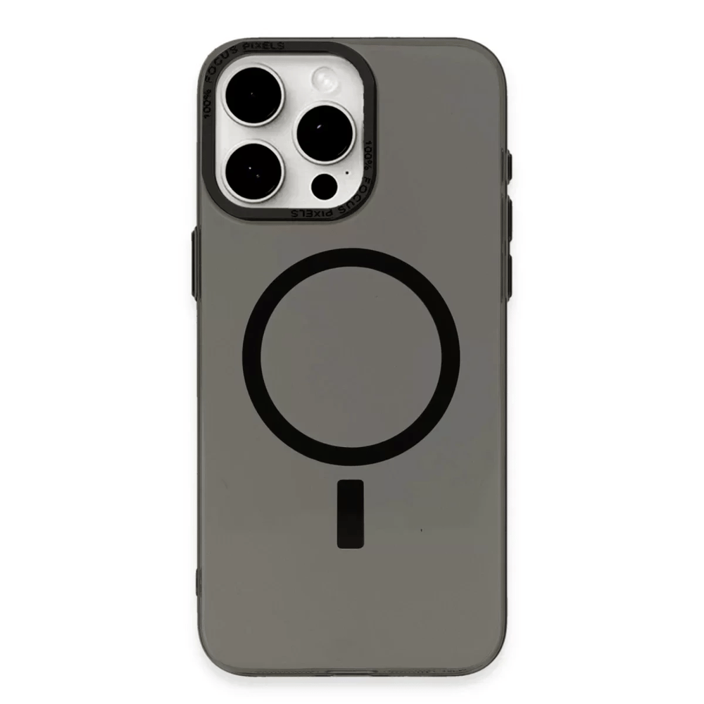 Apple iPhone 15 Pro Kılıf Anka PC Magneticsafe Sert Metal Kapak - Siyah