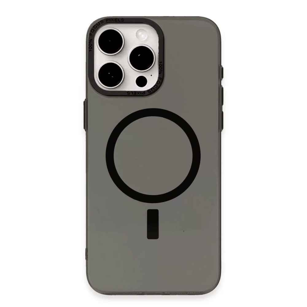 Apple iPhone 15 Pro Kılıf Anka PC Magneticsafe Sert Metal Kapak - Siyah