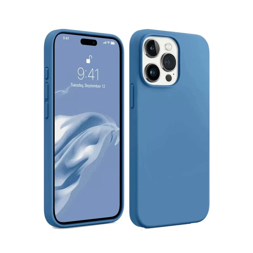 Apple iPhone 15 Pro Kılıf First Silikon - Mavi