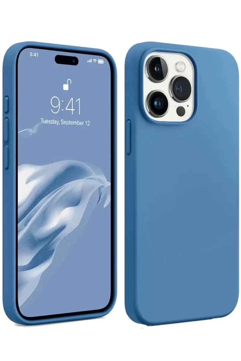 Apple iPhone 15 Pro Kılıf First Silikon - Mavi