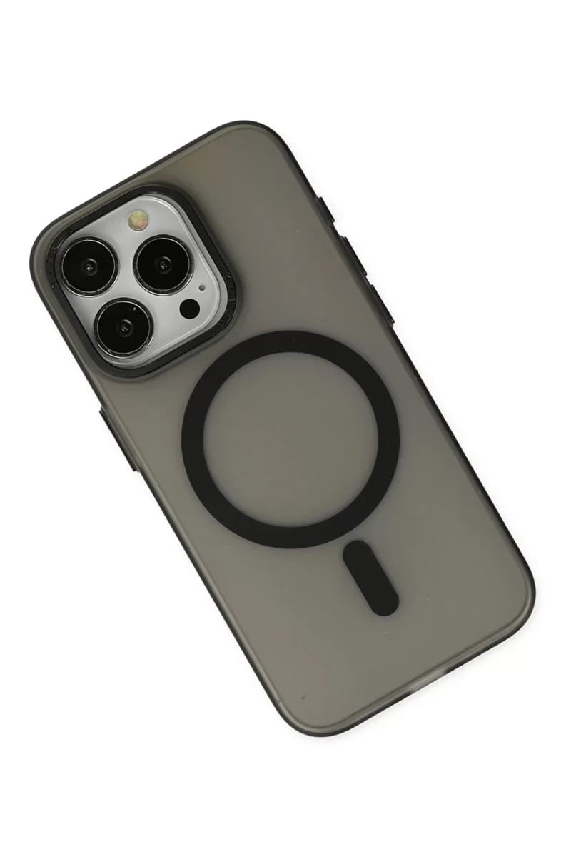 Apple iPhone 15 Pro Kılıf Lodos Magneticsafe Mat Kapak - Siyah