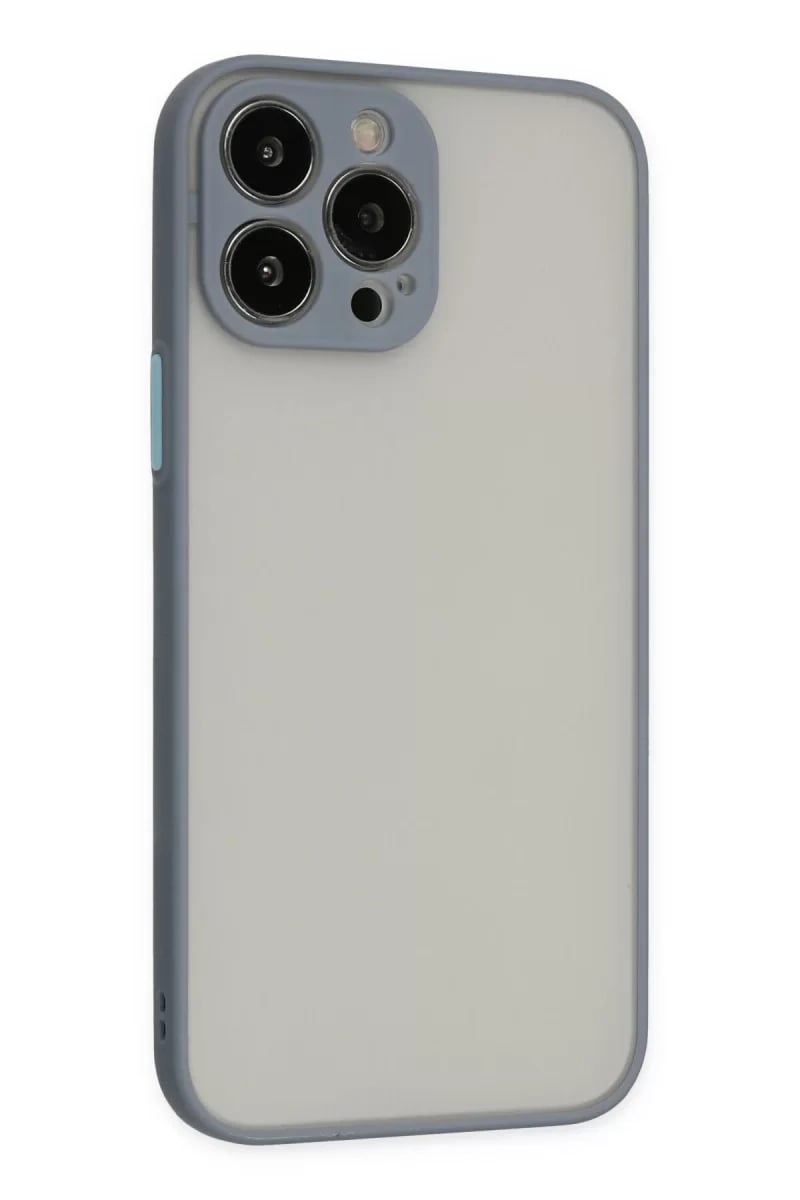 Apple iPhone 15 Pro Kılıf Montreal Silikon Kapak - Gri