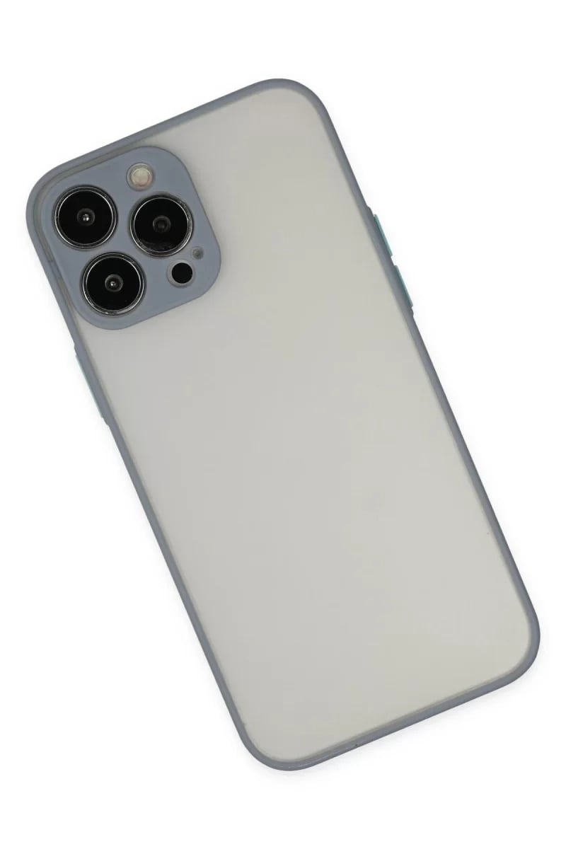 Apple iPhone 15 Pro Kılıf Montreal Silikon Kapak - Gri