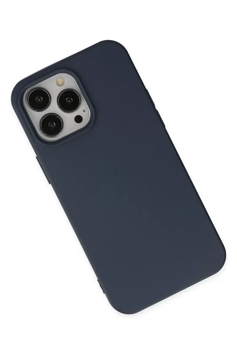 Apple iPhone 15 Pro Kılıf Nano içi Kadife Silikon - Lacivert