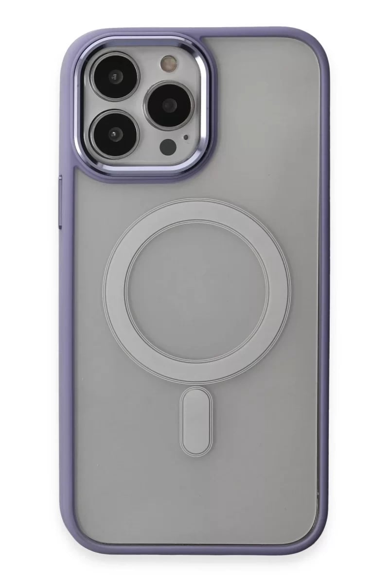 Apple iPhone 15 Pro Kılıf Room Magneticsafe Silikon - Lila