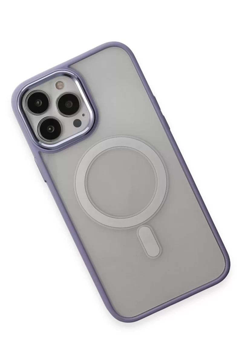 Apple iPhone 15 Pro Kılıf Room Magneticsafe Silikon - Lila