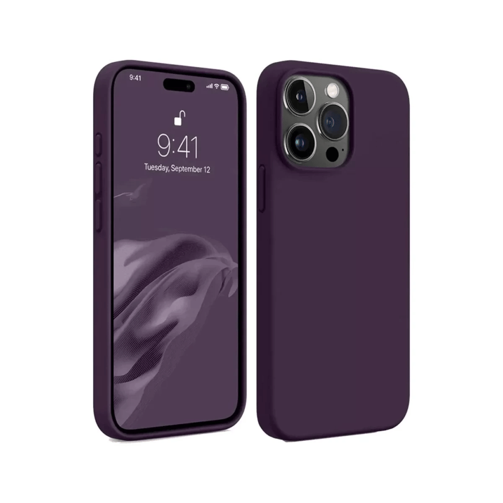 Apple iPhone 15 Pro Max Kılıf First Silikon - Mürdüm