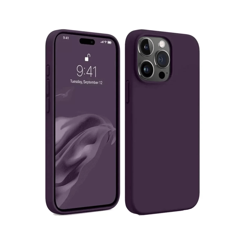 Apple iPhone 15 Pro Max Kılıf First Silikon - Mürdüm