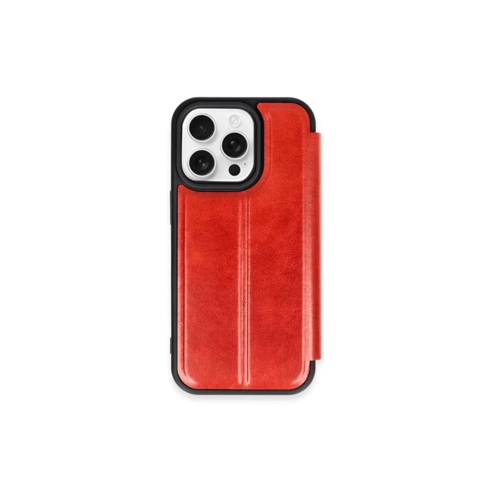 Apple iPhone 15 Pro Max Kılıf Flip Cover - Kırmızı