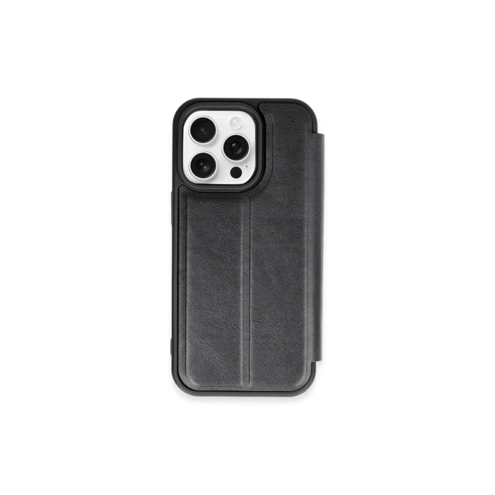 Apple iPhone 15 Pro Max Kılıf Flip Cover - Siyah