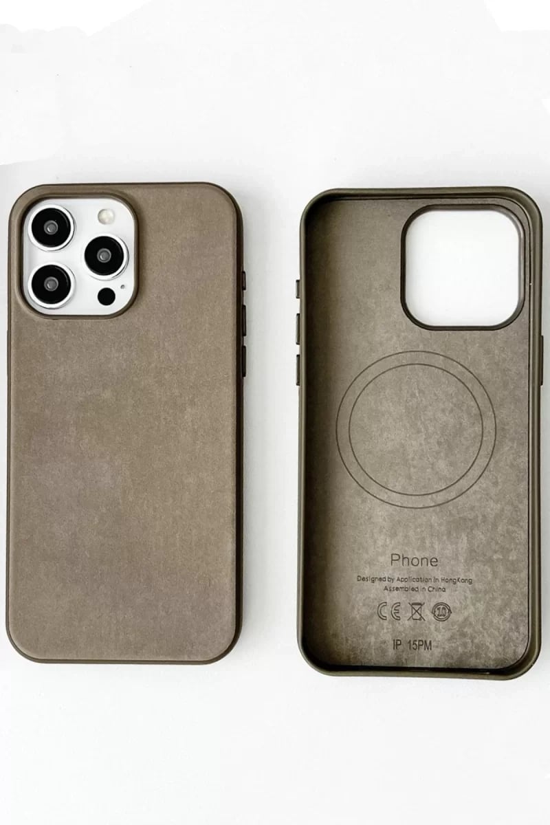 Apple iPhone 15 Pro Max Kılıf Karen Magsafe Kapak - Kahverengi