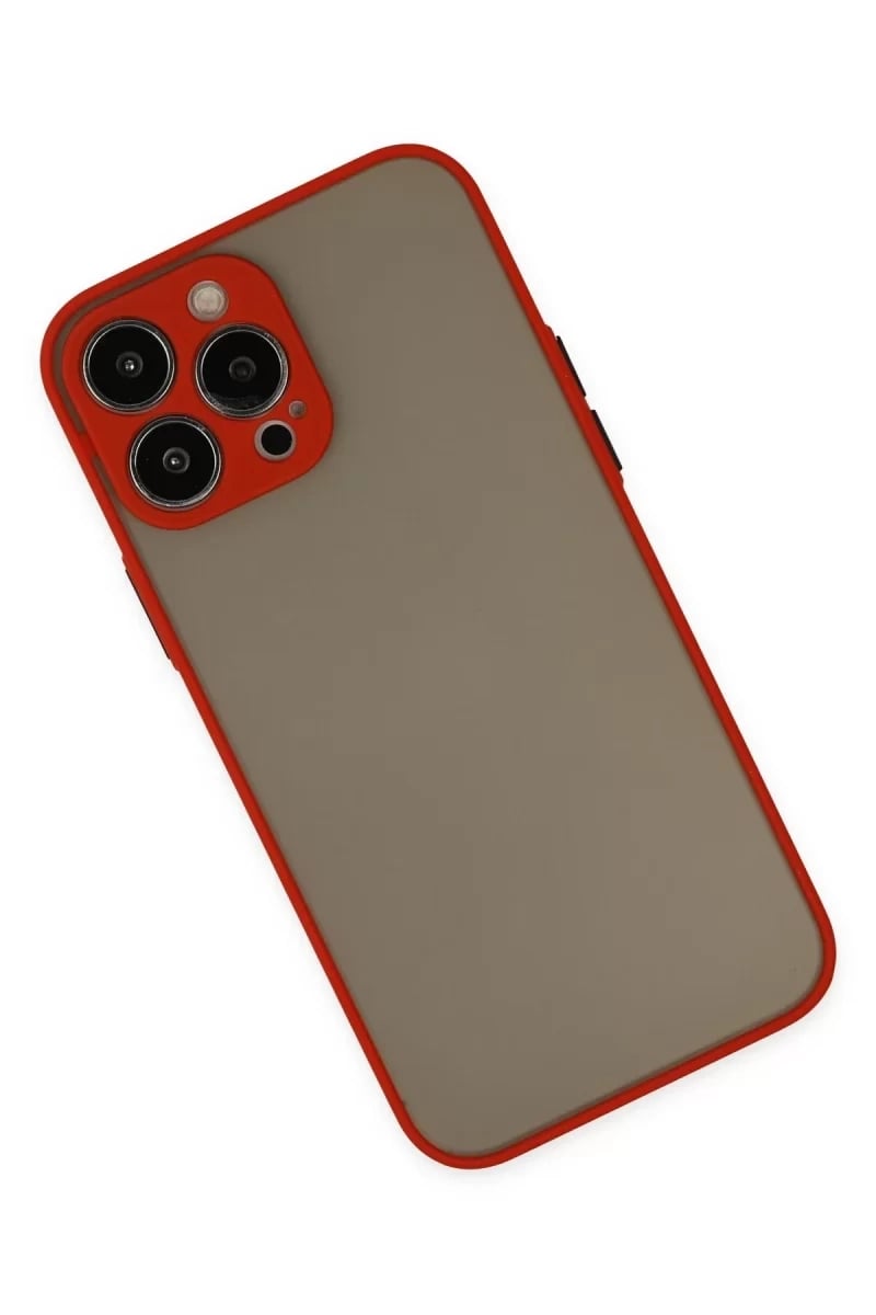 Apple iPhone 15 Pro Max Kılıf Montreal Silikon Kapak - Kırmızı