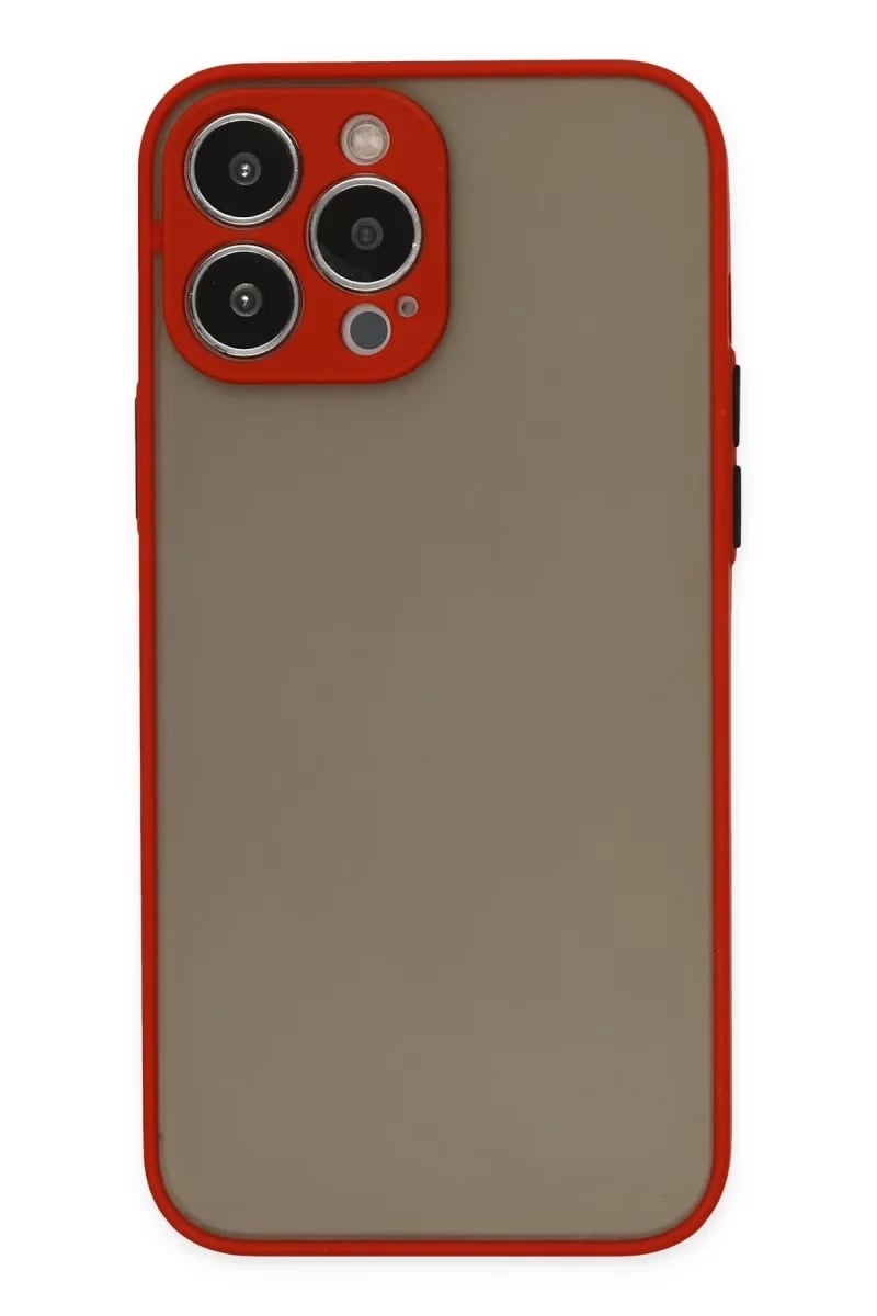 Apple iPhone 15 Pro Max Kılıf Montreal Silikon Kapak - Kırmızı