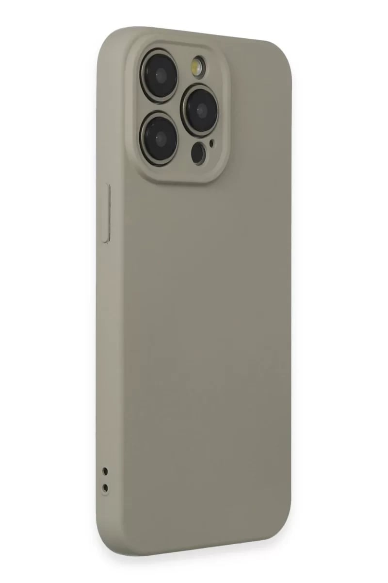 Apple iPhone 15 Pro Max Kılıf Nano içi Kadife Silikon - Beyaz Titanyum