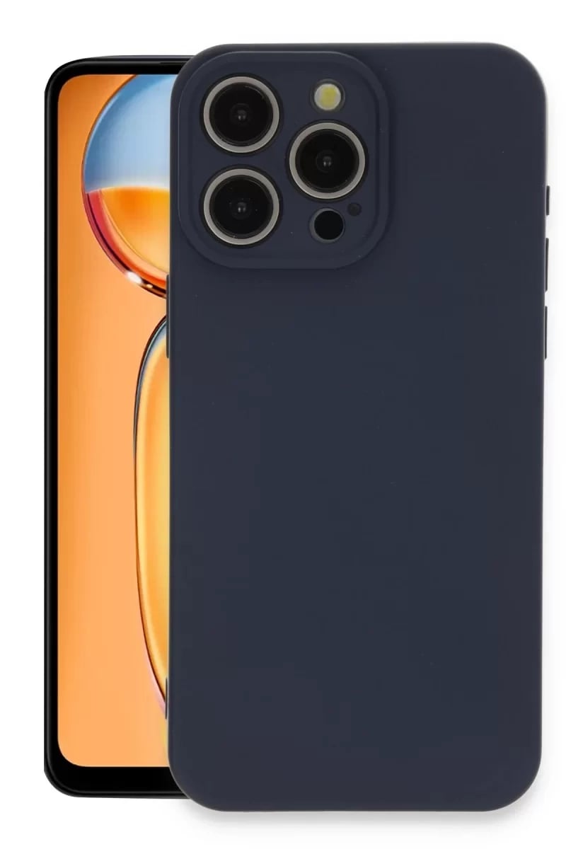 Apple iPhone 15 Pro Max Kılıf Nano içi Kadife Silikon - Lacivert