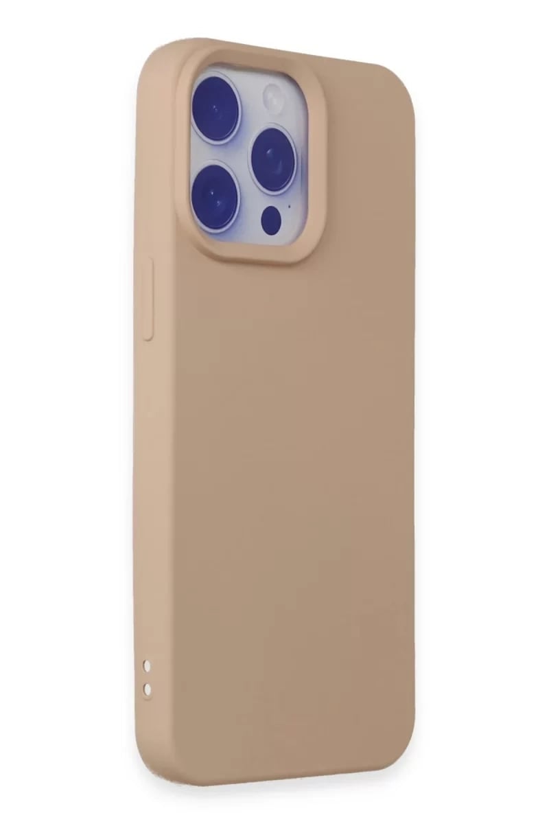 Apple iPhone 15 Pro Max Kılıf Nano içi Kadife Silikon - Pudra
