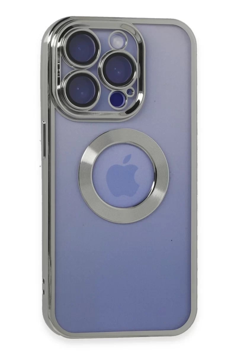 Apple iPhone 15 Pro Max Kılıf Slot Silikon - Gümüş