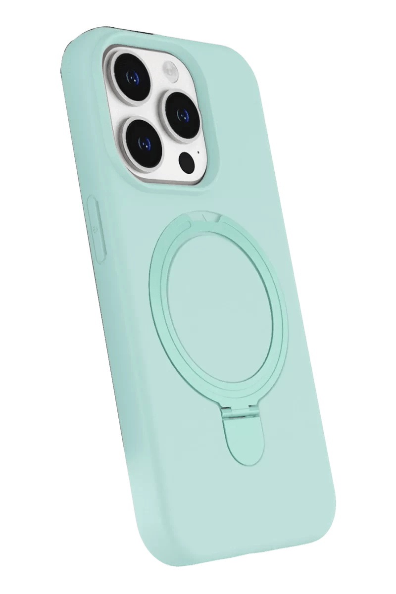 Apple iPhone 15 Pro Max Regal Magsafe Standlı Kapak - Su Yeşili