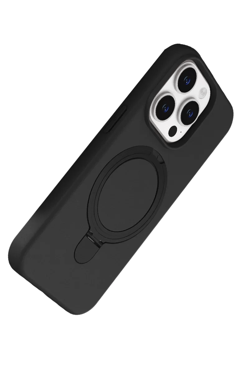 Apple iPhone 15 Pro Max Regal Magsafe Standlı Kapak - Siyah