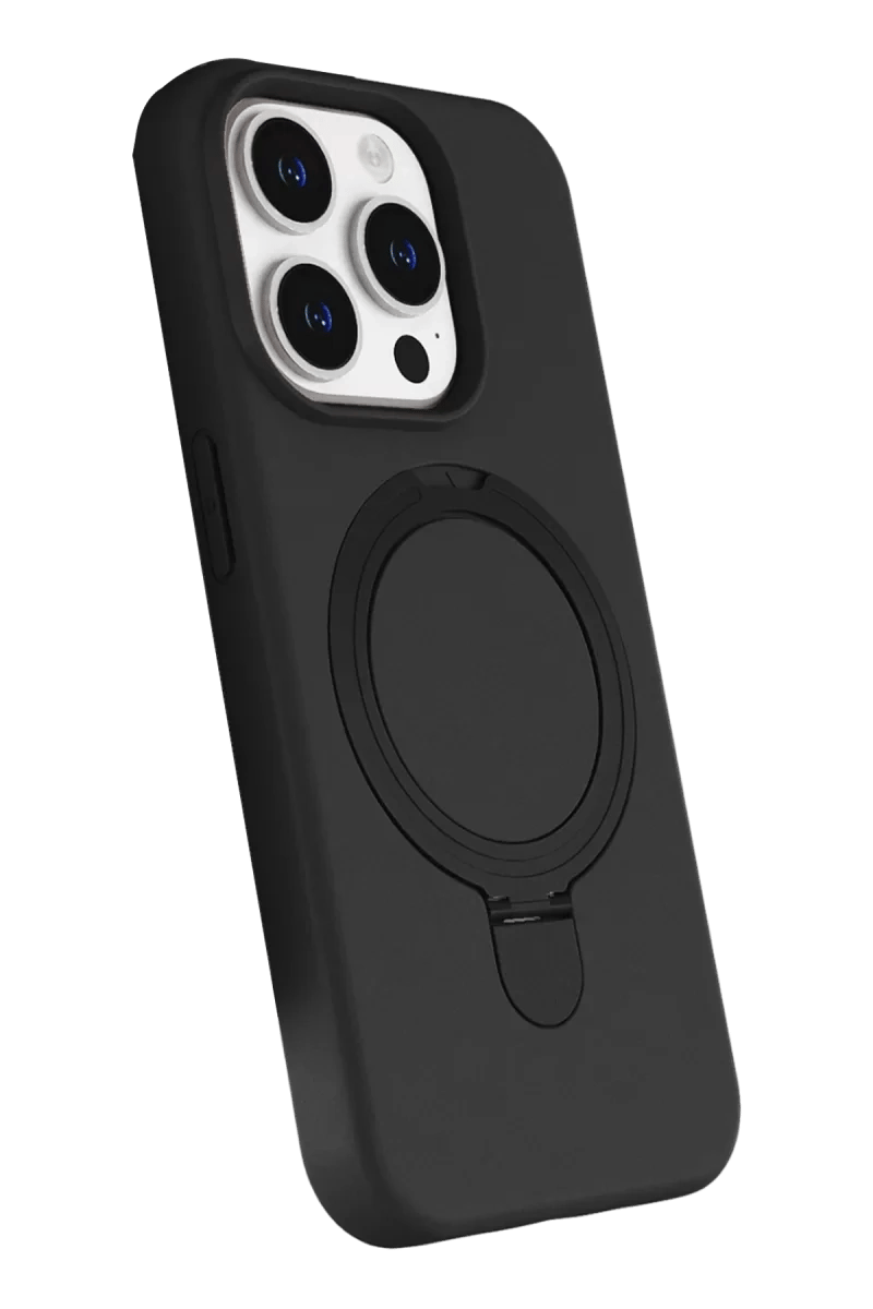 Apple iPhone 15 Pro Max Regal Magsafe Standlı Kapak - Siyah