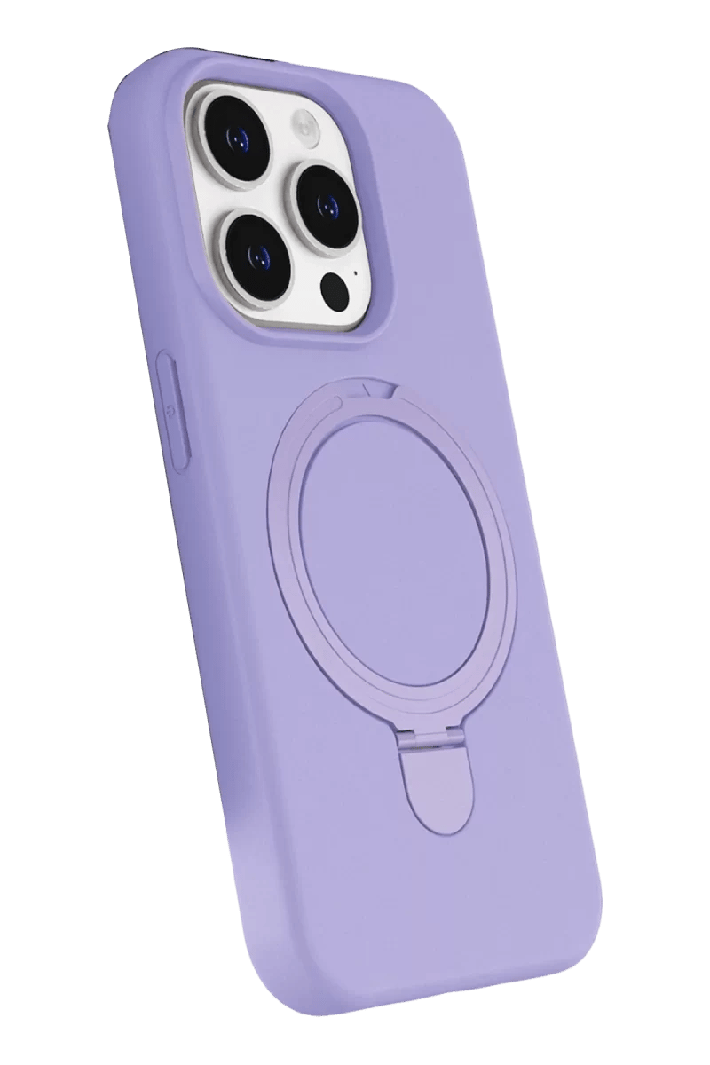 Apple iPhone 15 Pro Max Regal Magsafe Standlı Kapak - Lila