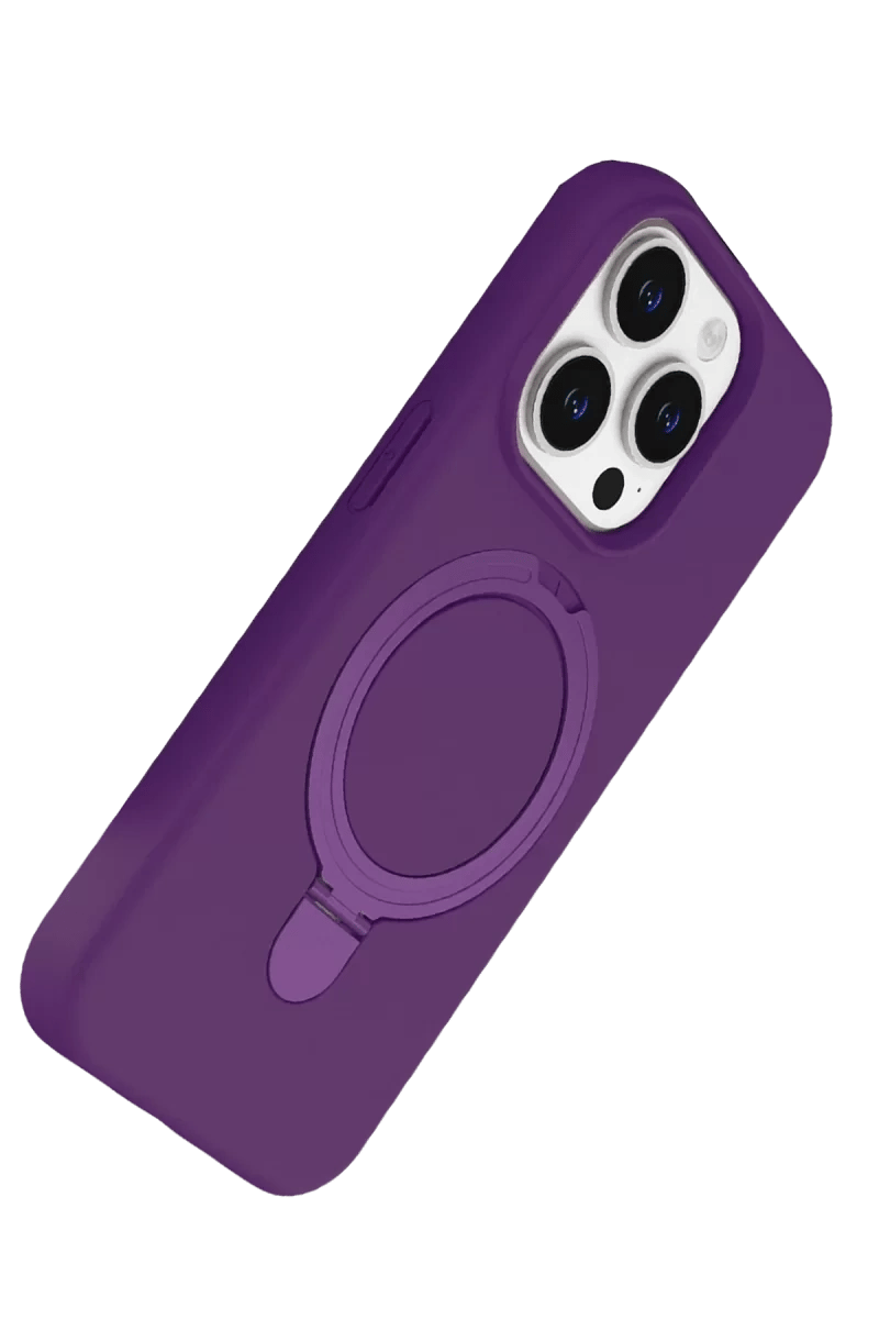 Apple iPhone 15 Pro Max Regal Magsafe Standlı Kapak - Derin Mor