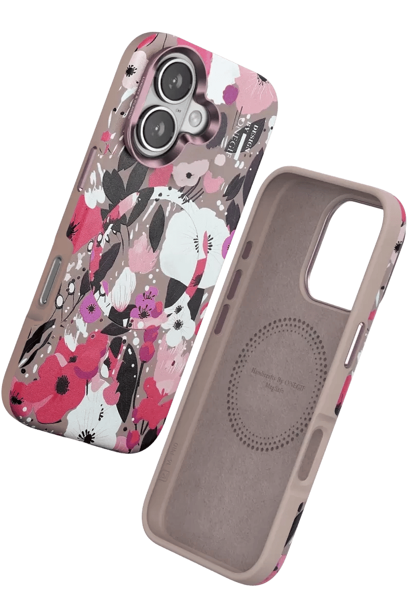 Apple iPhone 16 Flower Series Magsafe Kapak - Pembe
