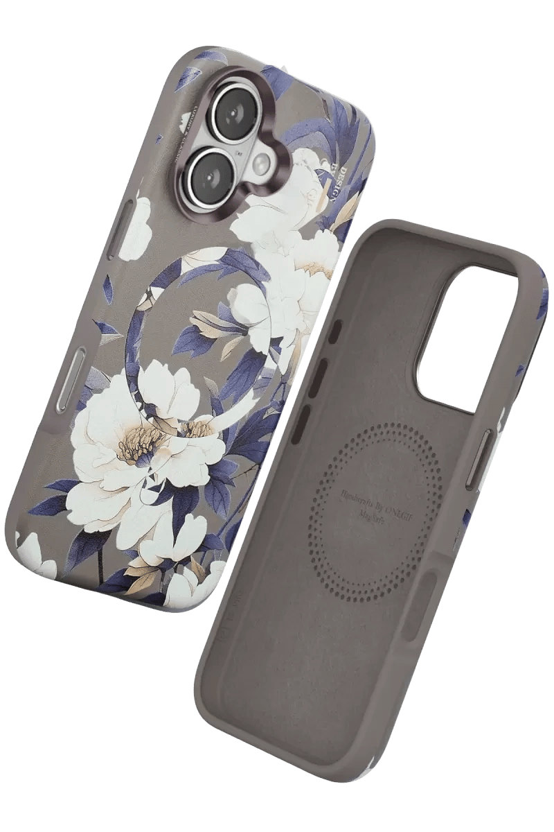 Apple iPhone 16 Flower Series Magsafe Kapak - Gri