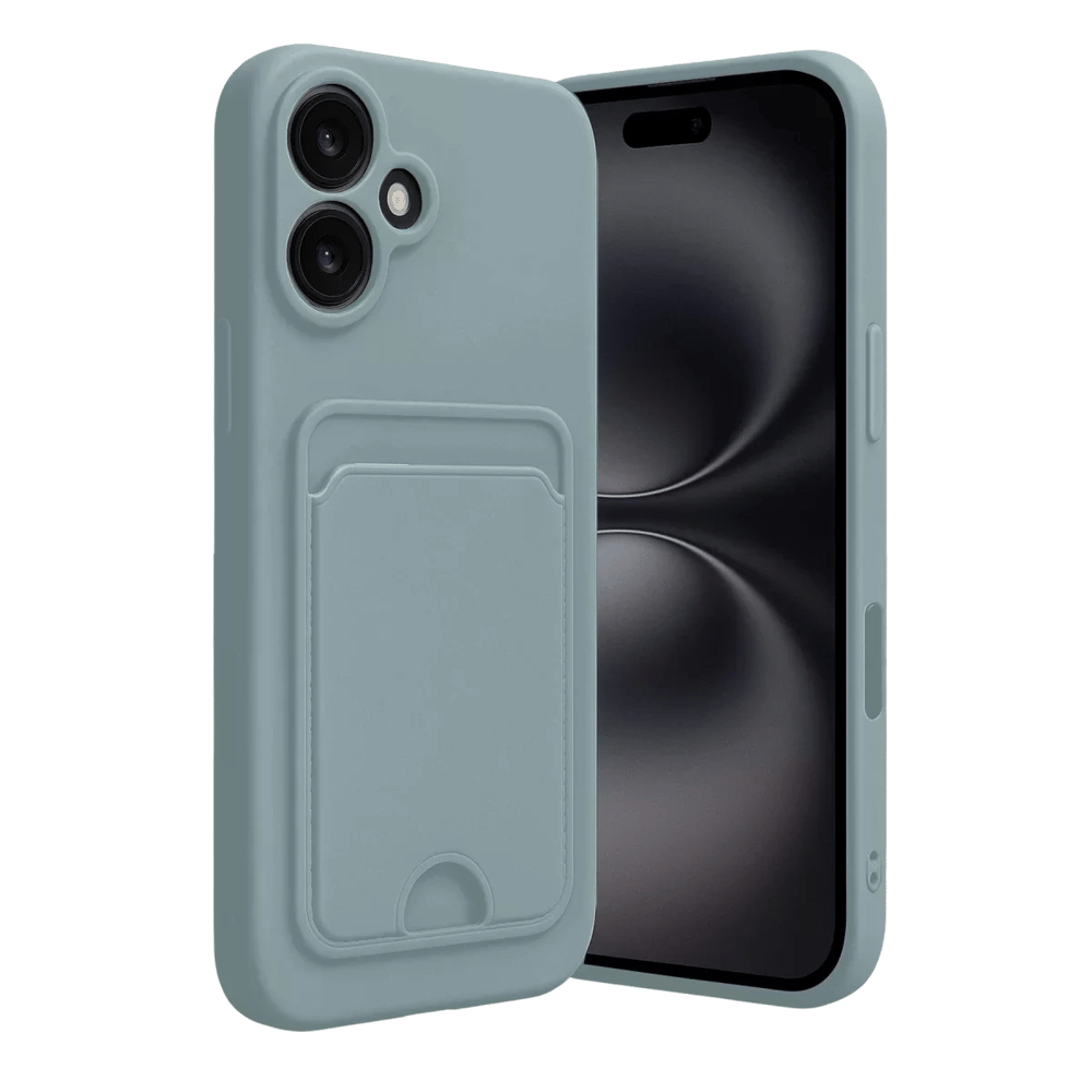 Apple iPhone 16 Kılıf Kelvin Kartvizitli Silikon - Açık Yeşil