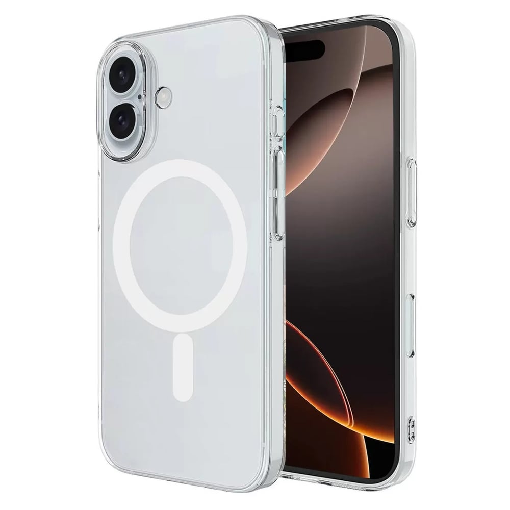Apple iPhone 16 Kılıf Magneticsafe Şeffaf Silikon - Şeffaf