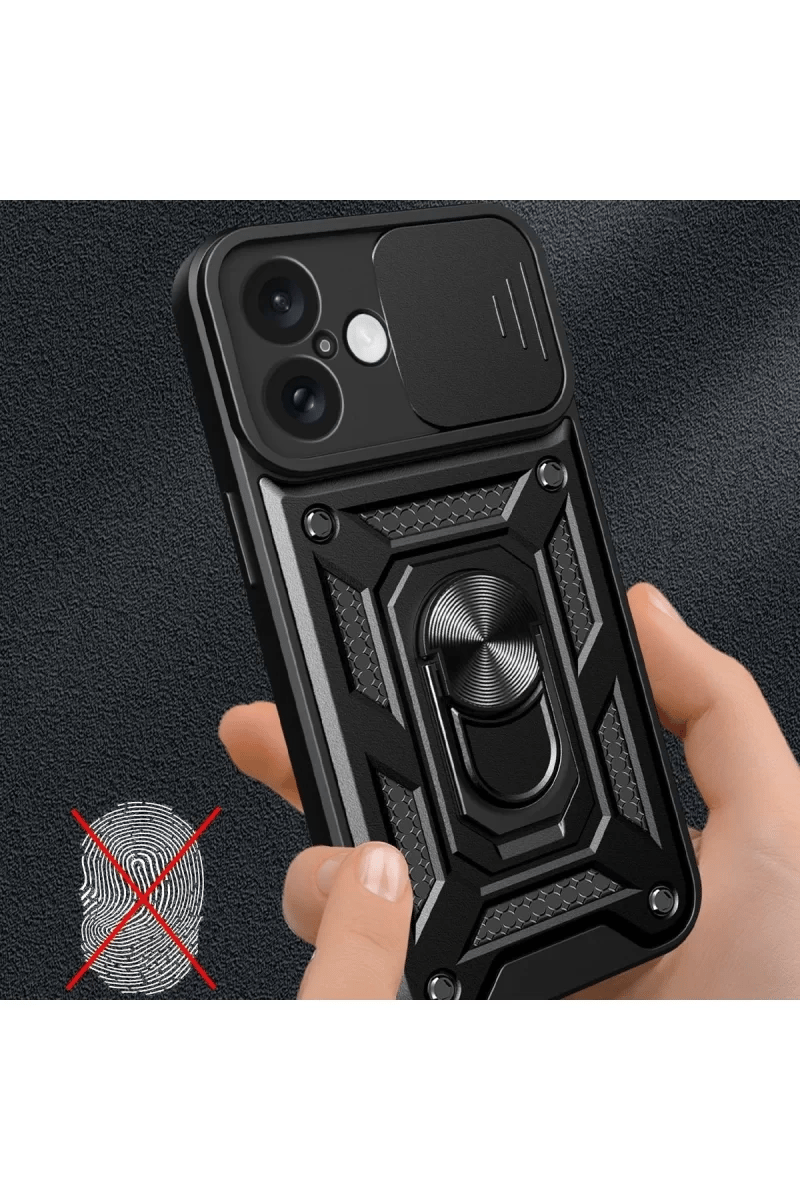 Apple iPhone 16 Kılıf Pars Lens Yüzüklü Silikon - Lacivert