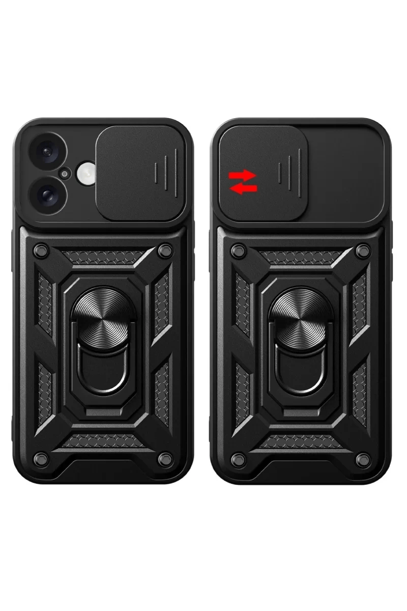Apple iPhone 16 Kılıf Pars Lens Yüzüklü Silikon - Yeşil