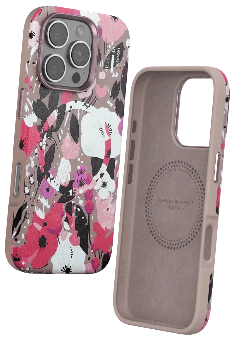 Apple iPhone 16 Pro Flower Series Magsafe Kapak - Pembe