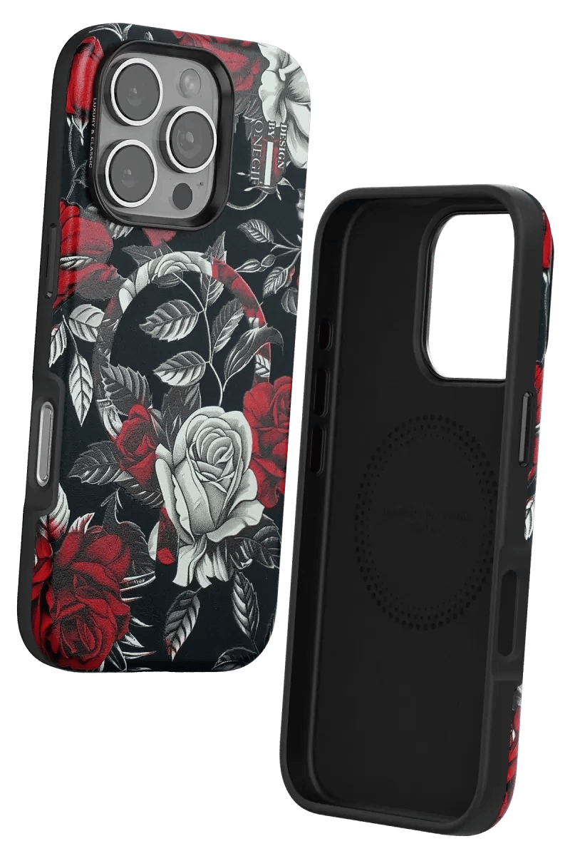 Apple iPhone 16 Pro Flower Series Magsafe Kapak - Siyah