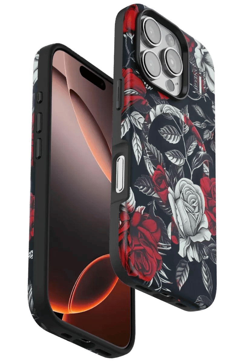 Apple iPhone 16 Pro Flower Series Magsafe Kapak - Siyah