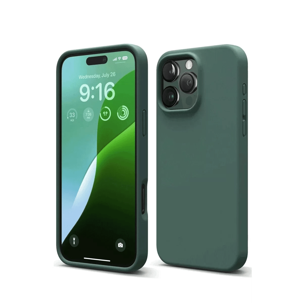 Apple iPhone 16 Pro Kılıf First Silikon - Koyu Yeşil