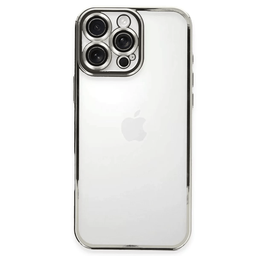 Apple iPhone 16 Pro Kılıf Lensli Silikon - Gümüş