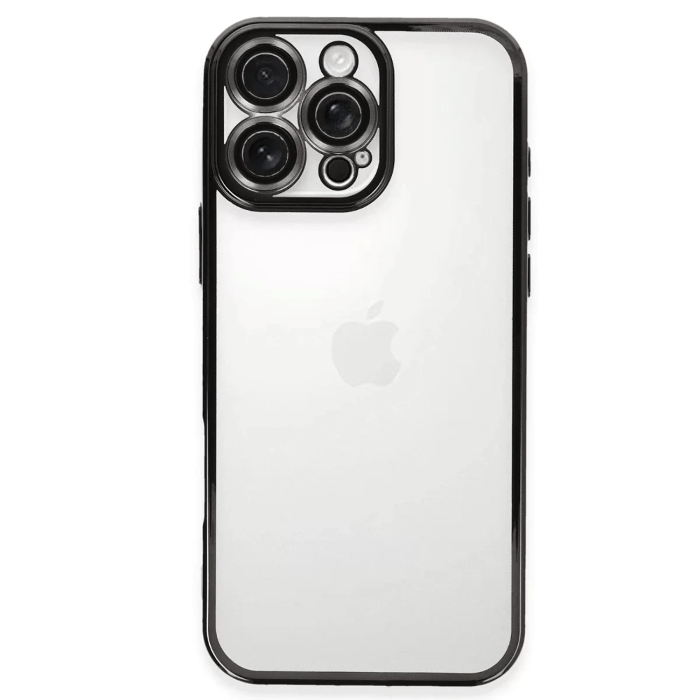 Apple iPhone 16 Pro Kılıf Lensli Silikon - Siyah