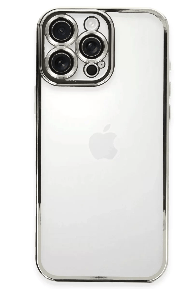 Apple iPhone 16 Pro Kılıf Lensli Silikon - Gümüş