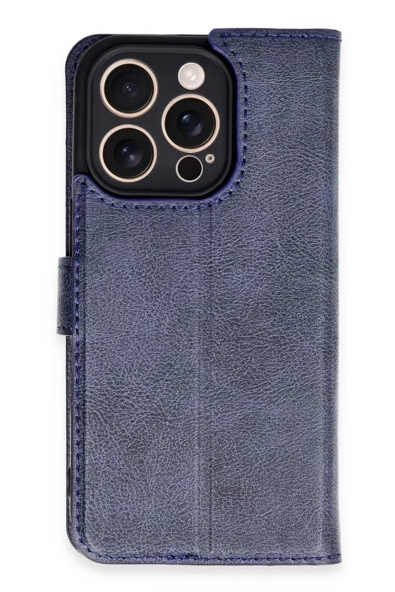Apple iPhone 16 Pro Kılıf Trend S Plus Kapaklı Kılıf - Lacivert