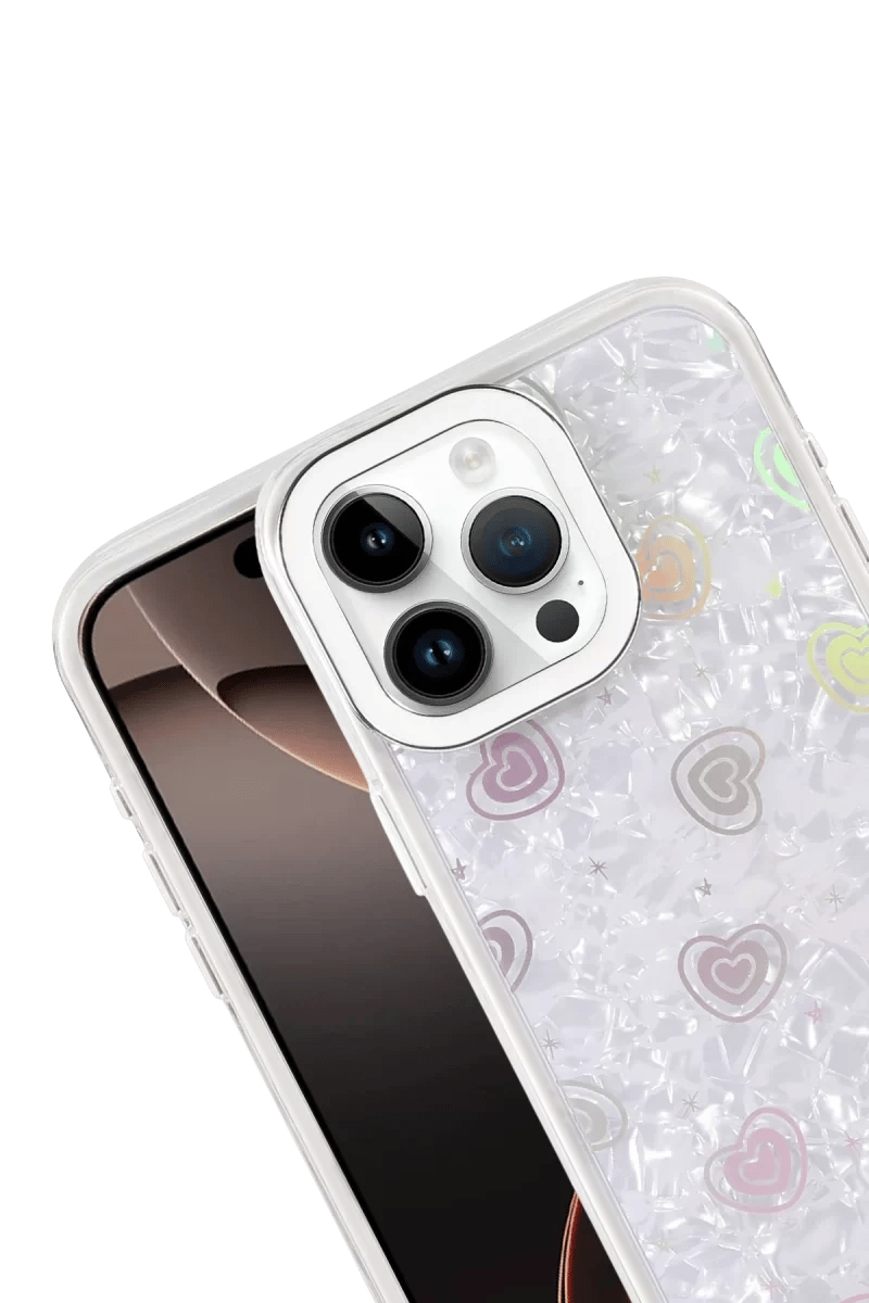 Apple iPhone 16 Pro Lumi Desenli Kapak - Beyaz