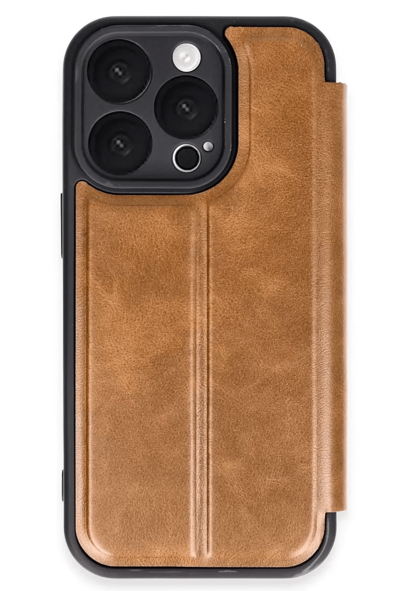 Apple iPhone 16 Pro Max Kılıf Flip Cover - Taba