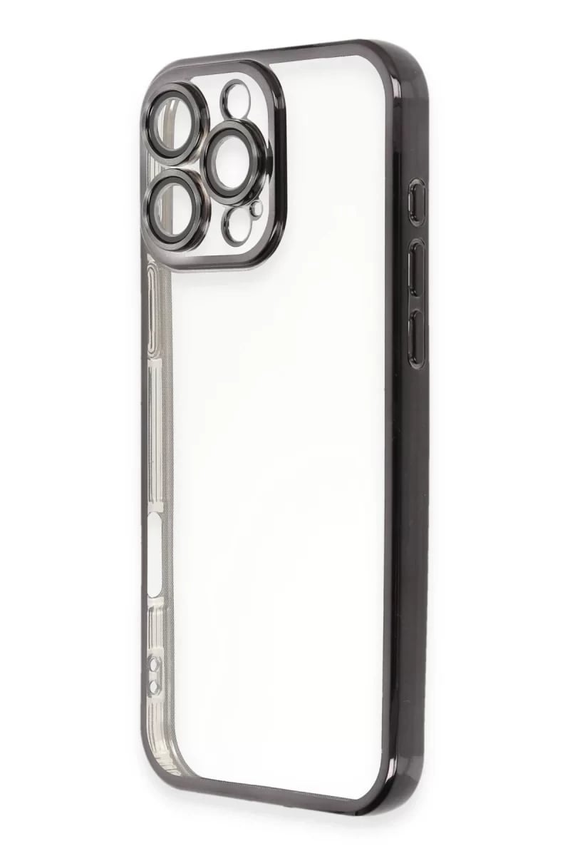 Apple iPhone 16 Pro Max Kılıf Lensli Silikon - Siyah