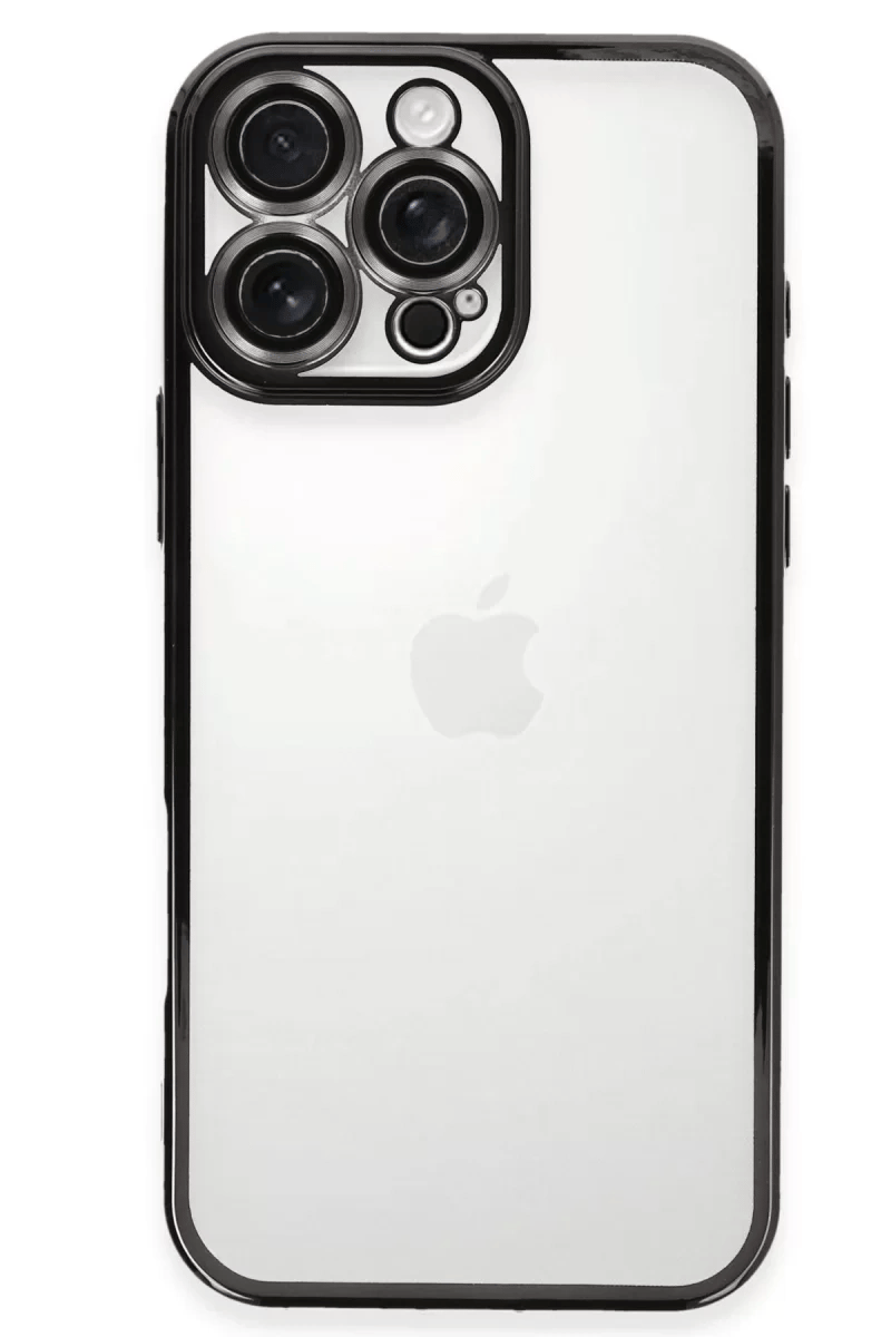 Apple iPhone 16 Pro Max Kılıf Lensli Silikon - Siyah