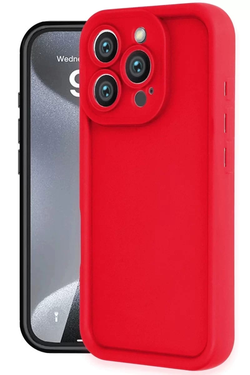 Apple iPhone 16 Pro Max Kılıf Viera Silikon - Kırmızı